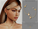 Sims 4 — Gold Sculpted Strawberry Stack Earring by Glitterberryfly — A gold stack earring with gold strawberries