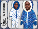 Sims 4 — Infants Blue Winter Snowsuits by Pelineldis — Kids fashion clothing: five snowsuits for infants boys and girls